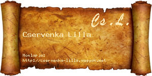Cservenka Lilla névjegykártya